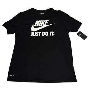 Nike Just Do It Dri-FIT Black Graphic Tee Shirt XL NWT